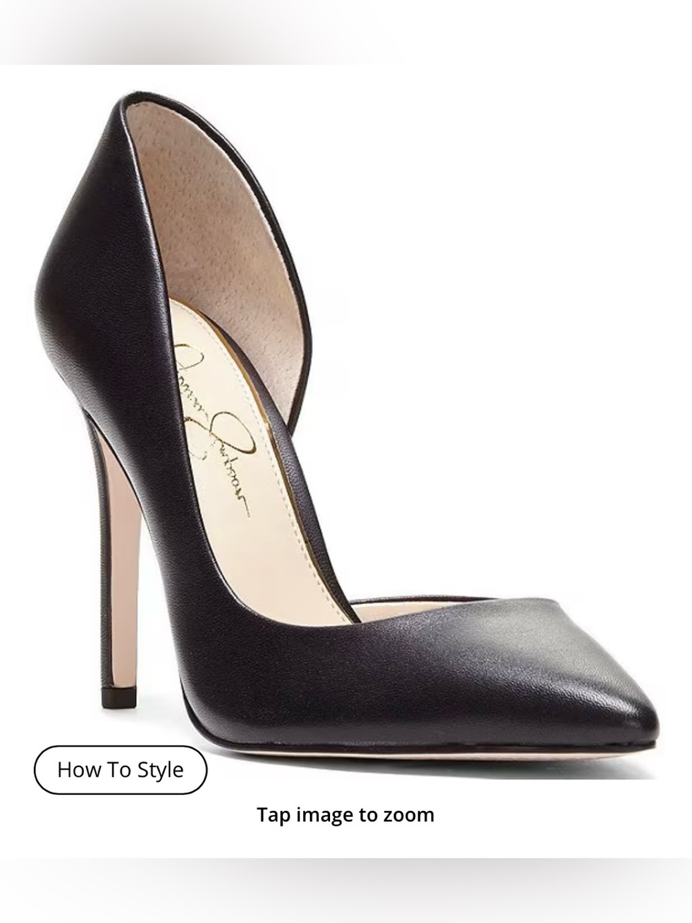 Jessica Simpson Black Prizma Leather d'Orsay Pumps